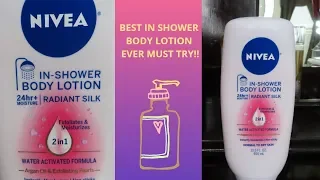 NIVEA IN SHOWER BODY LOTION REVIEW! BEST IN SHOWER BODY LOTION EVER!