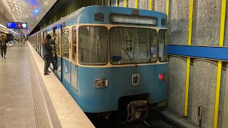 Mit der MVG-Baureihe-A  U-Bahn München U3 von Moosach nach Fürstenried West