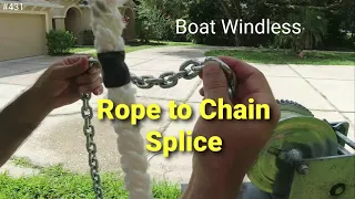 How to Create a Rope-to-Chain Splice DIY for the Anchor Windless ,Crooked PilotHouse Boat