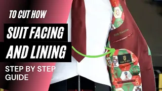 How to cut suit lapel facing and lining step by step  #suit #lining