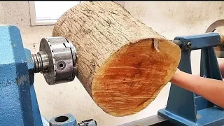 Woodturning - Big Vase!! #Classic【職人技】木工旋盤で丸太を削る