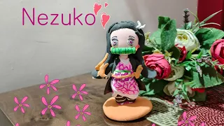 Making Nezuko from Demon slayer 💗#clay art