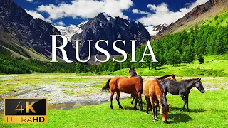 FLYING OVER RUSSIA (4K Video UHD) - Calming Piano Music With Beautiful Nature Video For Relaxation