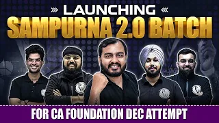 CA Foundation Sampurna 2.0 Batch (Dec 2023) Launch🔥|| CA Wallah by PW