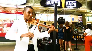 Rihanna "Stay" (soulful violin cover) Tyler Butler-Figueroa Violinist 14 at Buena Papa Grand Opening