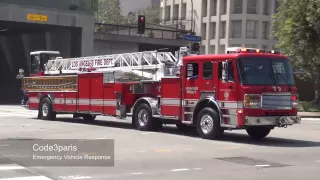 LAFD Ladder Truck 9 -- Q siren, Air Horn