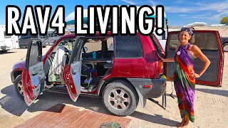 Woman Lives in a Toyota RAV4 Full-Time! (Rig Tour)