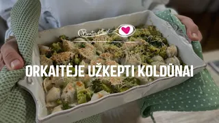 Orkaitėje kepti koldūnai su daržovėmis ir sūriu