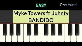Myke Towers feat Juhntv - BANDIDO - piano tutorial easy