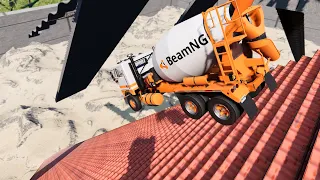 Monster Car VS Stairs Jump Extreme Test Suspension #83 BeamNG drive