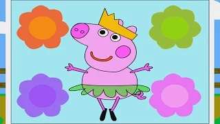Свинка Пеппа   раскраска, Peppa Pig coloring, развивающая игра для детей