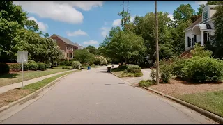 Drive of American Neighborhoods, Raleigh, North Carolina | Driving Sounds for Sleep and Study