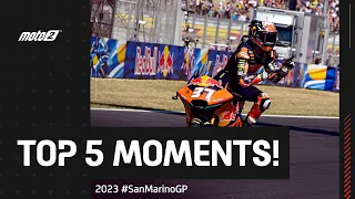 Top 5 Moto2™ Moments 🦈 | 2023 #SanMarinoGP