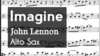 Imagine Alto Sax Sheet Music Backing Track Play Along Partitura