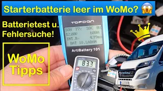 Starterbatterie leer im WoMo 😱? Batterie testen und Ruhestrom prüfen.