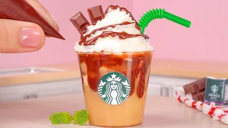 Coolest Miniature Starbucks Frappuccino Making | Delicious Miniature Dessert Recipe For Summer
