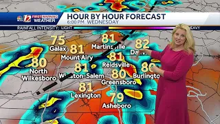 WATCH:  Scattered rain overnight into Wednesday morning, steamy and stormy by Wednesday  afternoon