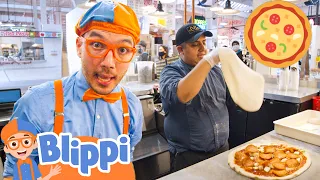 Blippi's Pizza Party! | 🔤 Moonbug Subtitles 🔤 | Learning Videos