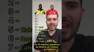 Os 10 maiores jogadores da história do futebol! #futebol #messi #pele #cr7 #kaka