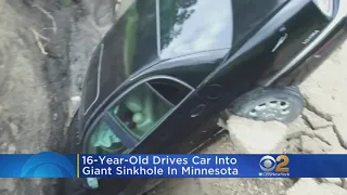 Teen Drives Car Into Giant Sinkhole In Minnesota