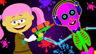 Funny Skeletons Playing Paintball And Finger Family Songs by Teehee Town