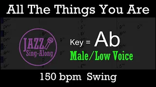 All The Things You Are - with Intro + Lyrics in Ab (Male) - Jazz Sing-Along