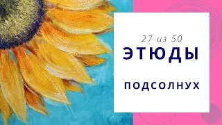 2️⃣7️⃣ ПОДСОЛНУХ (гуашь). Серия «50 этюдов»