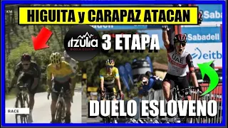 🌋 RESUMEN 3 ETAPA 🌋 VUELTA AL PAIS VASCO 2021 ITZULIA 💥 HIGUITA y CARAPAZ ATACAN 🚀 FIESTA ESLOVENA