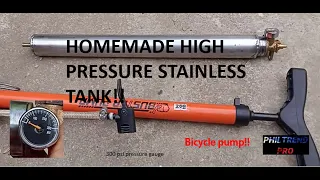 BIG STAINSLESS PCP AIRGUN TANK w/ Fire Extinguisher Valve