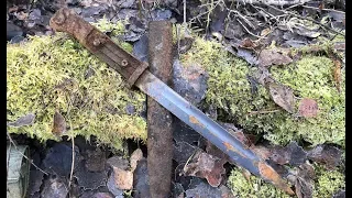 Digging of WW2. This was not expected by anyone. German bayonet "yesterday from the Reich". Film 89.