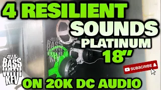 4 RESILIENT SOUNDS PLATINUM 18 INCH SUBWOOFERS ON A 20,000 WATTS DC AUDIO AMPLIFIER