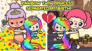 Rainbow Twin Princess SEPARATED at Birth 👸🌈 I Sad Story I Toca Life Story I Toca Boca