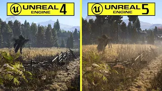 Medieval Game Environment Demo Unreal Engine 4.26 vs Unreal Engine 5.3 RTX 4080 Graphics Comparison