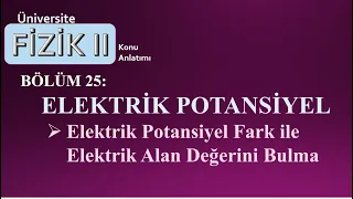 Fizik 2: Potansiyel Fark İle Elektrik Alan Değeri Bulma