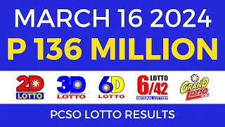 Lotto Result March 16 2024 9pm PCSO