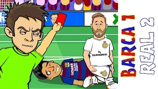 Barcelona vs Real Madrid 1-2 : El Clasico 2016 (Ronaldo goal Sergio Ramos red card Goals Highlights)