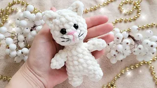 😻КОТИК😺МАЛЫШ ИЗ ПЛЮШЕВОЙ ПРЯЖИ КРЮЧКОМ💖crochet cat👍gehäkelte Katze