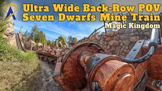 Ultra Wide-Angle Back-Row POV of Seven Dwarfs Mine Train at Magic Kingdom