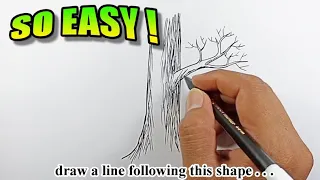 How to draw a tree trunk | Easy Drawings