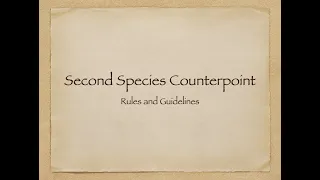 Second Species Counterpoint