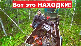 Катки! Балансиры! Редуктора! Грузим неподъёмные находки. Прицеп упал на отбойники! На силу выбрались