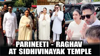 Parineeti Chopra and Raghav Chadha seek blessings Siddhivinayak Temple post his eye surgery