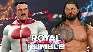 God Mode Roman Reigns Fights Omniman In Royal Rumble WWE 2K23