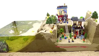 Lego Dam Breach Experiment - Lego City Into Dam Disaster After Flood