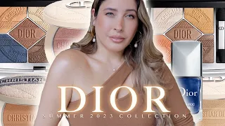 DIOR SUMMER 2023 MAKEUP COLLECTION REVIEW : DIOR EDEN ROC & RIVAGE EYESHADOW QUINTS SWATCHES 2 LOOKS