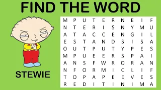 🔍 Can You Find the Word? The Family Guy Edition! 🌟 Fun Word Search Challenge! 🕵️‍♂️