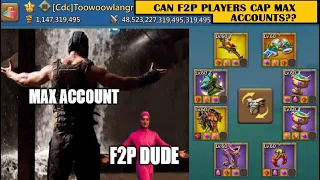 Lords Mobile -  F2P VS TITAN -  Can F2P players cap MAX ACCOUNTS???  - KvK action!