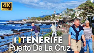 4K Walking Tour of Puerto de la Cruz, Tenerife - Promenade Walk in March 2022