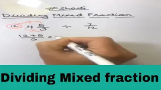 Dividing Mixed Fraction / How to divide mixed fraction / fraction division