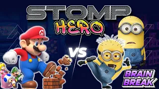 Stomp Hero | Mario Vs. Minions Brain Break | Just Dance Mini Games | Jump Challenger Mario